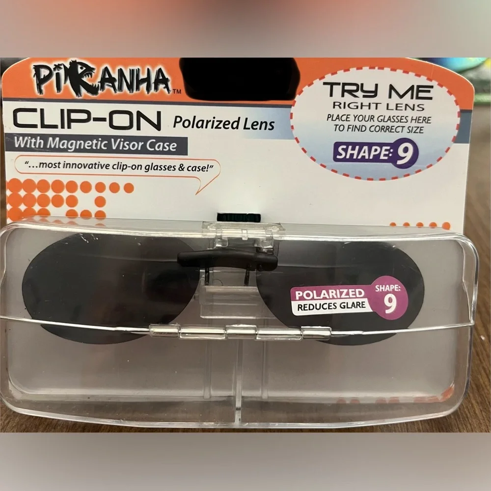Piranha Clip-On Polarized Lens Glasses - Black